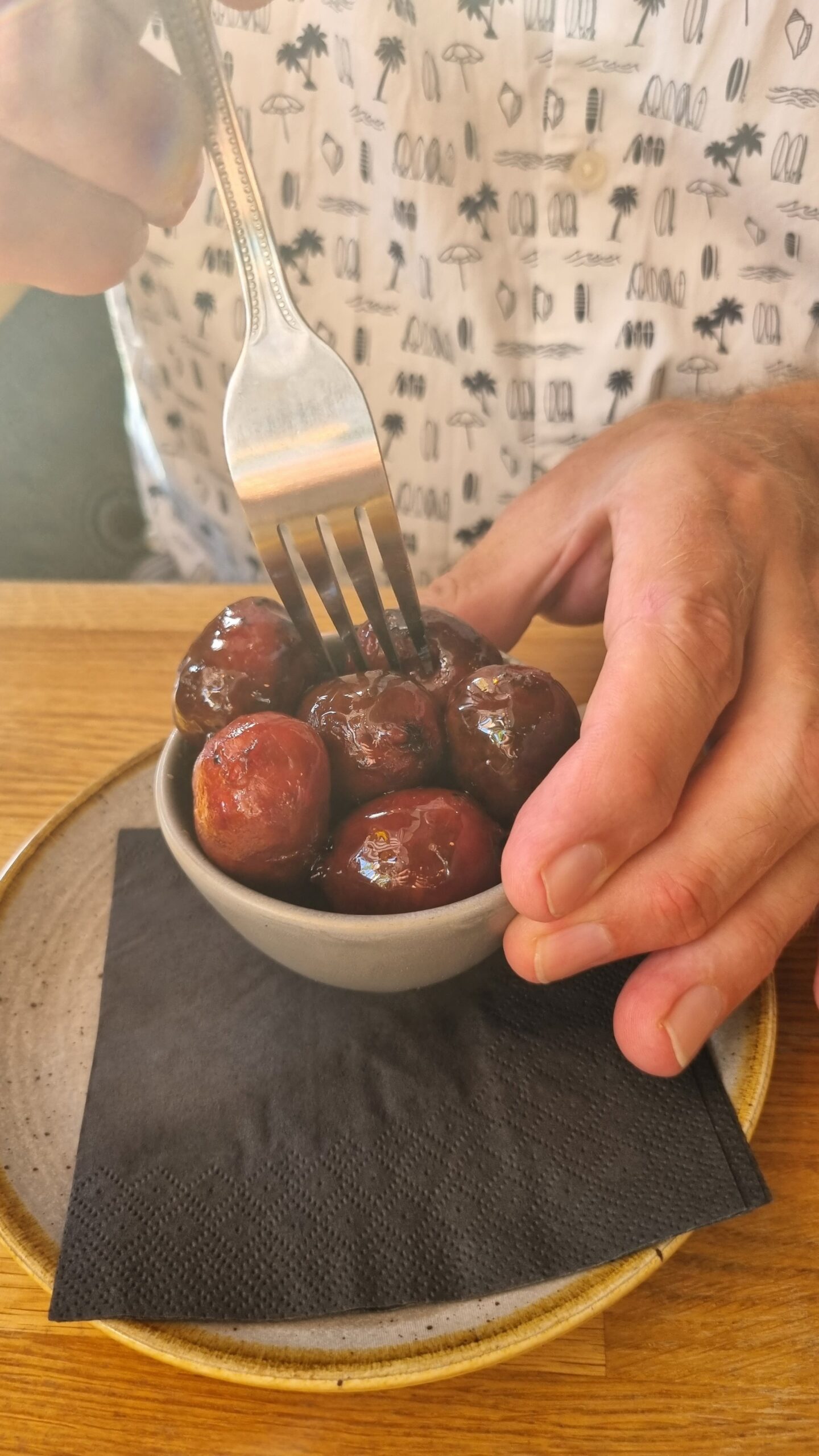 Maple glazed chorizo bites at Papillion