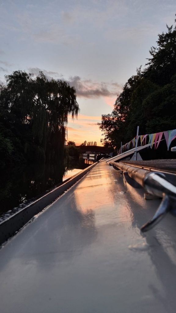 Sunset toward rufford on the Leeds Liverpool. Canal at Burscough